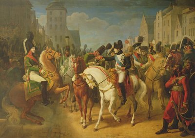 Napoleon Bonaparte (1769-1821) dekoriert den Grenadier Lazareff in Tilsit, 8. Juli 1807 von Jean Baptiste Debret